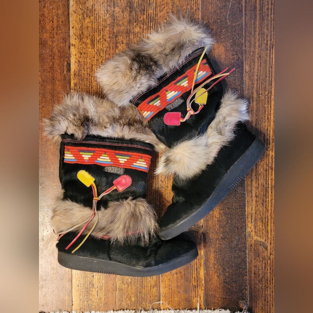 Vintage Tecnica Apres Goat Hair Boots